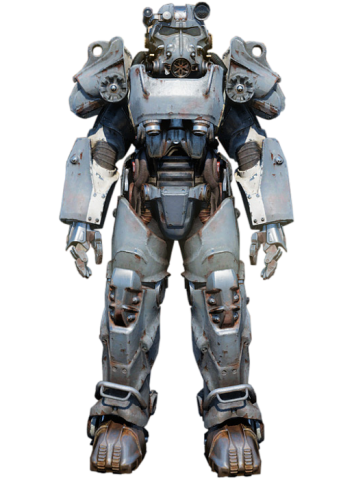 T-60 Power Armor aus dem Videospiel Fallout 76, vollständig und frontal abgebildet